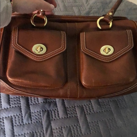 Vintage coach brown handbag - Picture 3 of 8